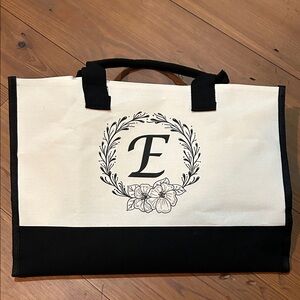 Black and Cream Tote Bag